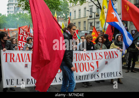 Mai Tag mach in Lyon, Frankreich Stockfoto