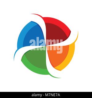 4 Slash Rundschreiben Spinner Mischung Vektor Symbol Grafik Logo Design Stock Vektor