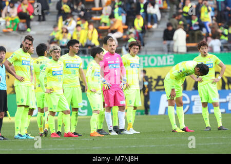 Fukuda Denshi Arena, Chiba, Japan. 11 Mär, 2018. JEF United Chiba team Gruppe (JEF), 11. MÄRZ 2018 - Fußball: 2018 J2Liga Match zwischen JEF United Chiba 2-3 FC Gifu an Fukuda Denshi Arena, Chiba, Japan. Credit: YUTAKA/LBA SPORT/Alamy leben Nachrichten Stockfoto