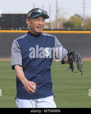 Peoria, Arizona, USA. 8 Mär, 2018. Ichiro Suzuki (Mariners) MLB: Seattle Mariners Spring Training Baseball Camp in Peoria, Arizona, United States. Quelle: LBA/Alamy leben Nachrichten Stockfoto