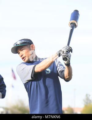 Peoria, Arizona, USA. 8 Mär, 2018. Ichiro Suzuki (Mariners) MLB: Seattle Mariners Spring Training Baseball Camp in Peoria, Arizona, United States. Quelle: LBA/Alamy leben Nachrichten Stockfoto