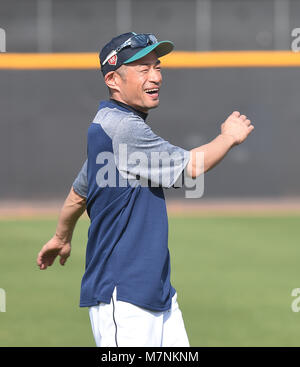 Peoria, Arizona, USA. 8 Mär, 2018. Ichiro Suzuki (Mariners) MLB: Seattle Mariners Spring Training Baseball Camp in Peoria, Arizona, United States. Quelle: LBA/Alamy leben Nachrichten Stockfoto