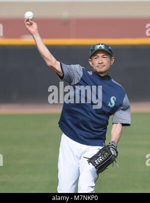 Peoria, Arizona, USA. 8 Mär, 2018. Ichiro Suzuki (Mariners) MLB: Seattle Mariners Spring Training Baseball Camp in Peoria, Arizona, United States. Quelle: LBA/Alamy leben Nachrichten Stockfoto