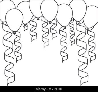 Party Girlanden mit Ballons air Feier Symbol Stock Vektor
