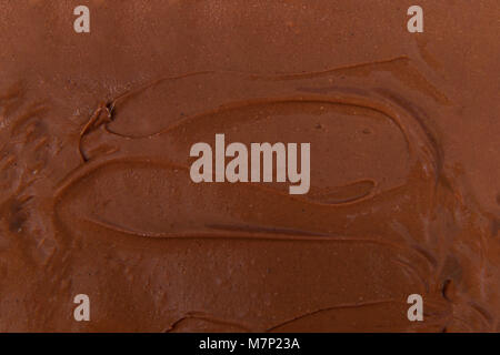 Peanutbutter Chocolate Spread auf Brot, offenes Gesicht sandwich gesamte Frame übersicht Chocolate Peanut Butter verteilen. Schmackhafte Kombination von Schokolade und Pea Stockfoto