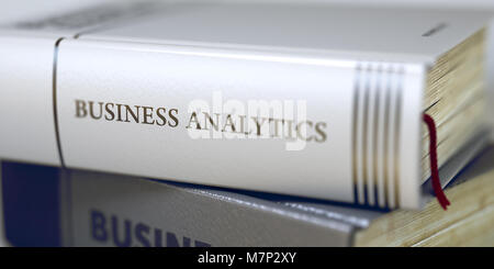 Buchen Sie Titel auf dem Buchrücken - Business Analytics. 3d Stockfoto