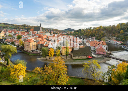 Cesky Krumlov im Herbst Stockfoto