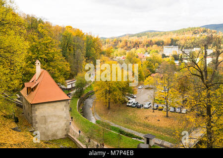 Cesky Krumlov im Herbst Stockfoto