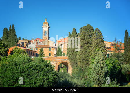 Dorf von San Quirico d'Orcia, Toskana, Italien Stockfoto