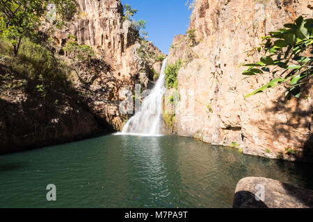 Schöne Cachoeira dos Macaquinhos in Chapada dos Lambari, Goias, Brasilien Stockfoto