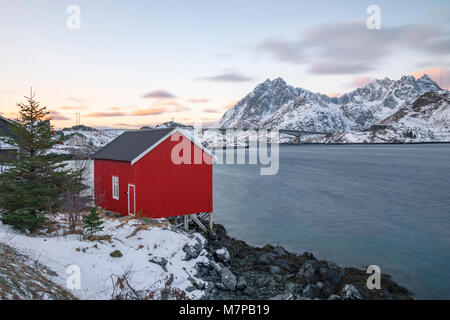 Sund, Ramberg, Leknes, Lofoten, Norwegen; Europa; Stockfoto