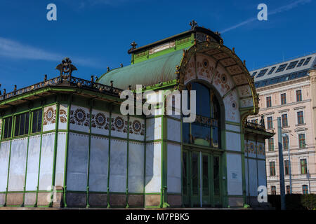 Otto Wagner Pavillon, Karlsplatz Stockfoto