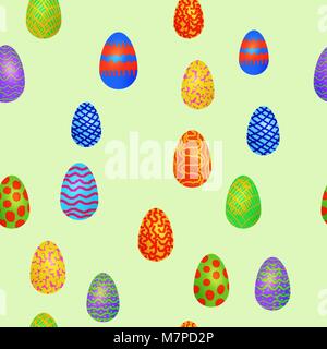 Doodle vector Ostern Eiern chaotischen nahtlose Muster Stock Vektor