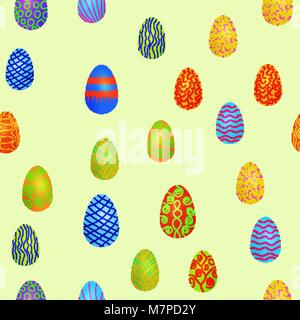 Doodle vector Ostern Eiern chaotischen nahtlose Muster Stock Vektor