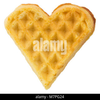 Frisch gebackene Waffeln auf weißem Hintergrund. Stockfoto