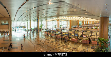Abflughalle Terminal 2 Flughafen Changi Stockfoto