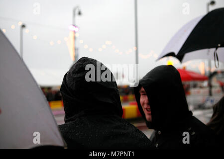 Regen während der 100-Jahrfeier TT Rennen auf der Isle of Man Stockfoto