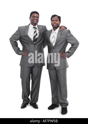 Porträt von zwei Geschäftspartnern. isoliert auf weißem Stockfoto