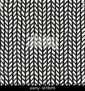 Einfache Tinte geometrische Muster. Einfarbig Schwarz und Weiß Anschläge Hintergrund. Hand Tinte Textur für Ihr Design gezeichnet Stock Vektor