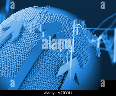 Global Finance, Strategische Entwicklung, Börse Daten Stockfoto