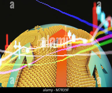 Global Finance, Strategische Entwicklung, Börse Daten Stockfoto