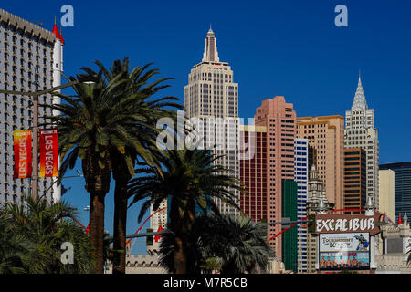 Skyline von Las Vegas am Strip, Nevada, USA Stockfoto