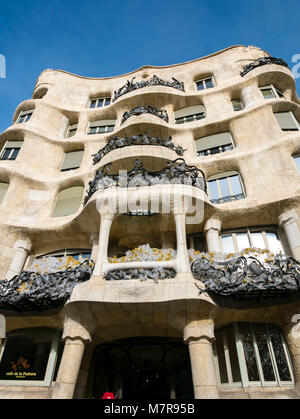 Casa Mila (La Pedrera), Barcelona, Katalonien, Spanien. Stockfoto