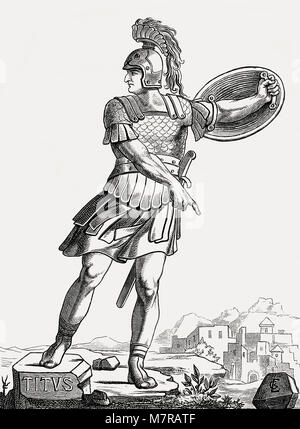 Titus oder Titus Flavius Vespasianus Augustus Caesar, 39 - 81, Römischer Kaiser von 79 bis 81 Stockfoto