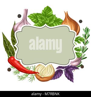 Bauweise mit verschiedenen Kräutern und Gewürzen Stock Vektor