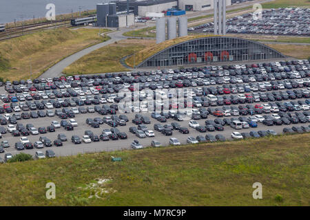 Parkplatz Luftaufnahme Stockfoto