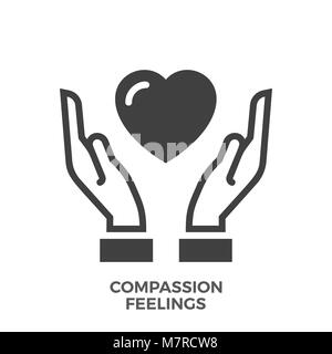Mitgefühl Gefühle Glyphe Vektor Icon. Stock Vektor