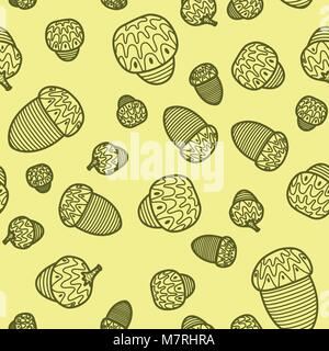 Nahtlose Muster aus Eicheln Stock Vektor