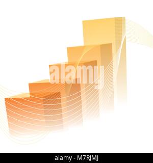 Business Präsentation, die orange Grafik zeigt die Wertsteigerung. Stock Vektor