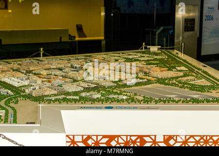 Masdar City/VAE - 13.November 2018: Demo Park für Masdar City Plan in Abudhabi Stockfoto