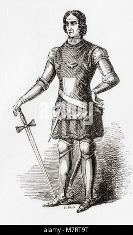 Sir Thomas Erpingham, c 1355-1428. Englischer Ritter, der berühmt wurde als Kommandeur von König Henry V's longbow Bogenschützen ausübend, in der Schlacht von Agincourt. Aus Old England: eine bildliche Museum, veröffentlicht 1847. Stockfoto