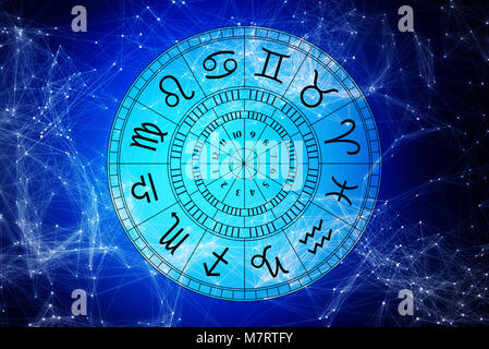 Astrologie Sternzeichen Horoskop, einfachen Lineart Abbildung Stockfoto