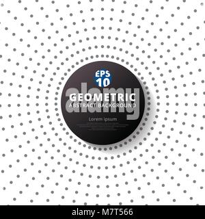Abstrakte graue Farbe dots Muster halftone Radius mit schwarzen Kreis auf weißem Hintergrund. Vector Illustration Stock Vektor