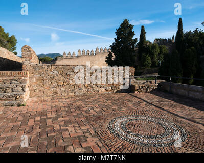 Castillo de Gibralfaro (Castillo de Gibralfaro) Malaga, Andalusien, Spanien. Stockfoto