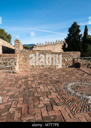 Castillo de Gibralfaro (Castillo de Gibralfaro) Malaga, Andalusien, Spanien. Stockfoto