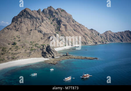 Blick von der Spitze der Insel Padar, Komodo, Indonesien Stockfoto