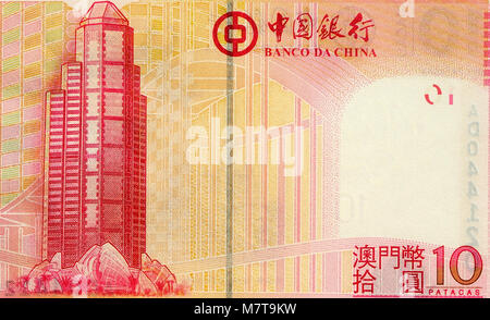 10 10 Macau Pataca Bank Note Stockfoto