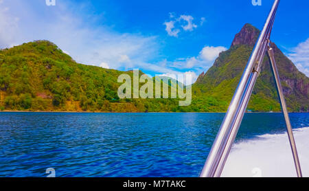 Schönen weißen Strand in St. Lucia, Karibik Inseln Stockfoto