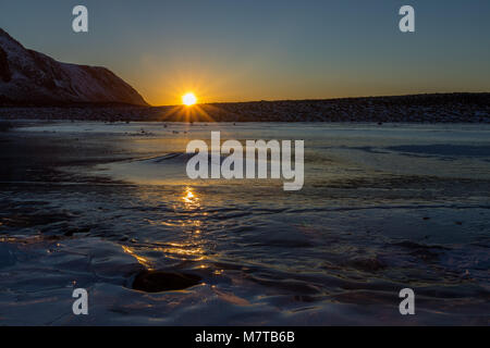 Abend in Eggum Stockfoto