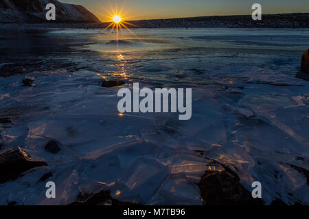 Abend in Eggum Stockfoto