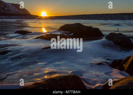 Abend in Eggum Stockfoto