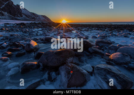 Abend in Eggum Stockfoto