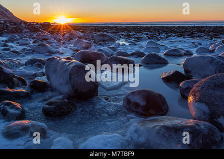 Abend in Eggum Stockfoto