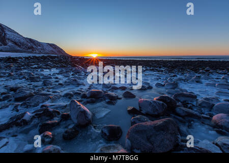 Abend in Eggum Stockfoto