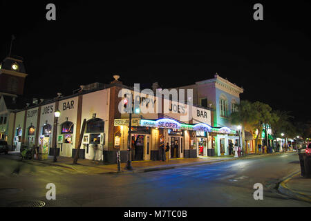 Key West Nachtleben und Bars... Stockfoto