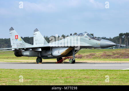 KLEINE Brogel, Belgien - 13.September 2014: Slowakische Luftwaffe MiG-29 Fulcrum. Stockfoto